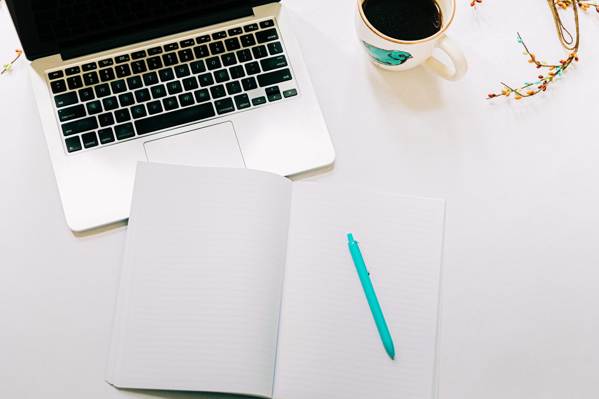 Computer Notepad Coffee Cup